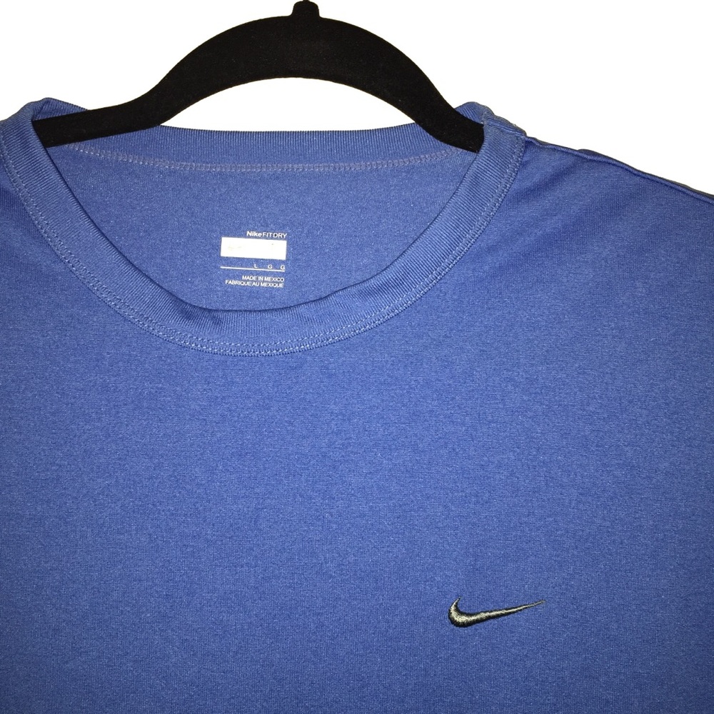 NIKE Dri-Fit Blue Fitness Shirt Men’s Large - Picture 3 of 3